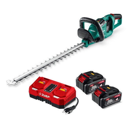 ЗУБР 40 В (2x20В), 610 мм, 2 АКБ LMS (4 Ач), кусторез аккумуляторный бесщеточный (КРА-4061-42)