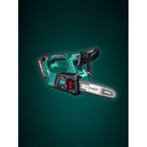 ЗУБР 20 В, 250 мм шина, 1 АКБ LMS (2 Ач), пила цепная аккумуляторная (ПЦБ-2025-21)