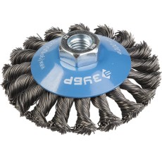 ЗУБР 100 мм, стальная проволока 0.5 мм, коническая щетка-крацовка для УШМ (35269-100)