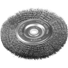 ЗУБР 150 х 12.7 мм, витая, стальная проволока 0.3 мм, дисковая щетка-крацовка для точильно-шлифовального станка (35185-150)