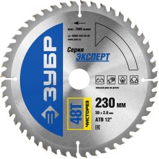 ЗУБР Чисторез, 230 x 30 мм, 48Т, пильный диск по дереву, Профессионал (36905-230-30-48)