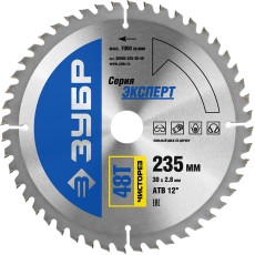 ЗУБР Чисторез, 235 x 30 мм, 48Т, пильный диск по дереву, Профессионал (36905-235-30-48)