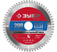 ЗУБР Универсальный рез, 200 x 32/30 мм, 60Т, пильный диск по алюминию (36916-200-32-60)