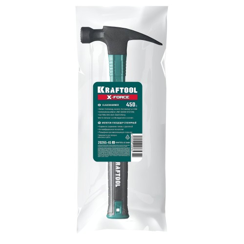 KRAFTOOL X-FORCE 450 г, столярный молоток-гвоздодёр (20265-45)