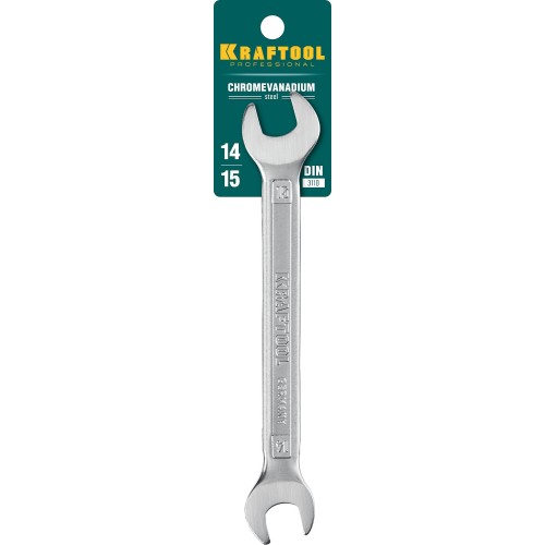 KRAFTOOL 14 х 15 мм, рожковый гаечный ключ (27033-14-15)