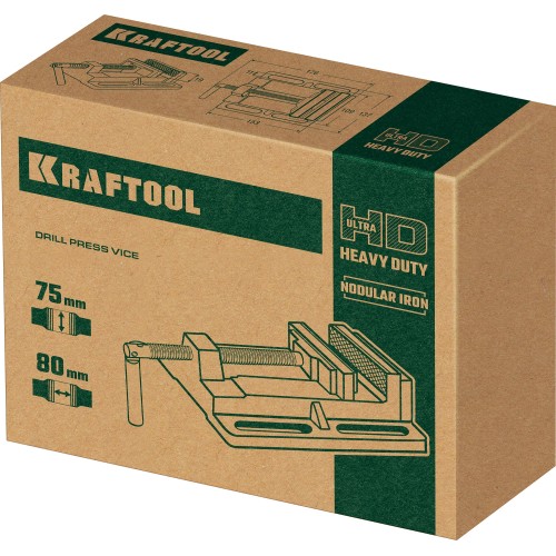 KRAFTOOL 75 мм, станочные сверлильные тиски (32715-75)
