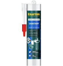 KRAFTOOL Sanitary, 300 мл, прозрачный, санитарный силиконовый герметик (41255-2)