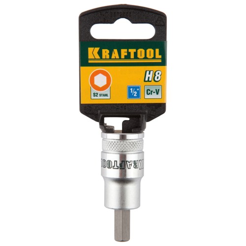 Торцовая бита-головка KRAFTOOL ″INDUSTRIE QUALITAT″, материал S2, HEX, сатинированная, 1/2″, H8