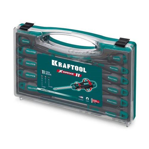 KRAFTOOL X-Drive 11, 11 шт., в кейсе, набор отверток (25811)