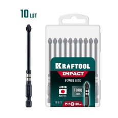 KRAFTOOL Impact PH 2, 100 мм, 10 шт, ударные биты (26191-2-100-S10)