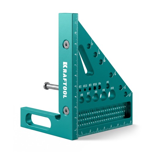 KRAFTOOL 3D Square, 5-в-1, высокоточный алюминиевый угольник для 3D заготовок (3446)