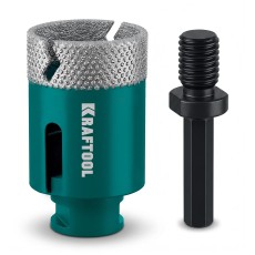 KRAFTOOL VS DIAMOND d 55 (М14, HEX10), Вакуумная алмазная коронка по керамограниту (29890-55)