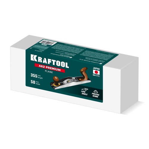 KRAFTOOL А62 Premium LowAngle, 355 x 62 мм, металлический рубанок (18528)
