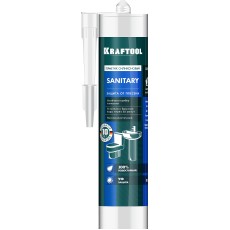 KRAFTOOL SANITARY, 300 мл, белый, санитарный силиконовый герметик (41255-0)