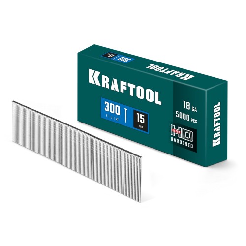 KRAFTOOL гвозди тип 300 (47/J/ F), 15 мм, калибр 18GA. 5000 шт (31785-15)