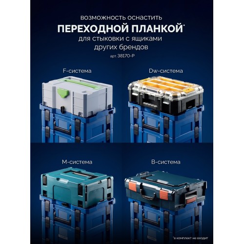 ЗУБР МОДУЛЬ-L, 247 x 402 х 302 мм, пластиковый ящик для инструментов, Профессионал (38170-L)