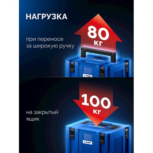 ЗУБР МОДУЛЬ-S, 126 х 402 х 302 мм, пластиковый ящик для инструментов, Профессионал (38170-S)