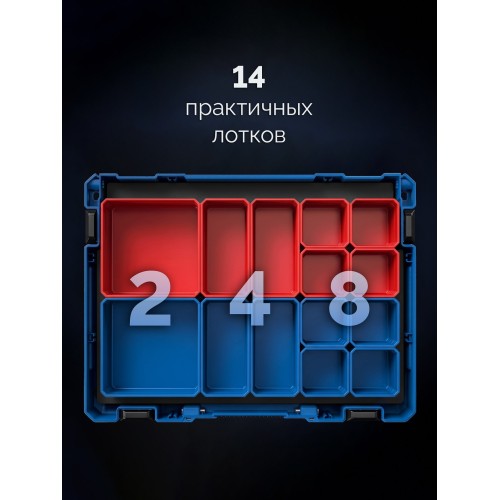 ЗУБР МОДУЛЬ-Sx 126 х 402 х 302 мм, пластиковый ящик-органайзер, Профессионал (38170-Sx)