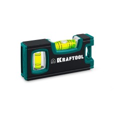 KRAFTOOL KOMPAKT-100, 100 мм, усиленный профиль, глазок из ударопрочного акрила, компактный магнитный уровень (34580)