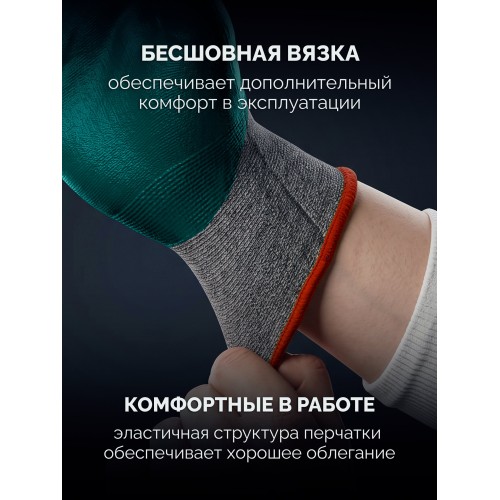 KRAFTOOL ProFlex Plus, S (7), облив 3/4, эластичные перчатки, вспененное нитриловое покрытие, 15 класс (11241-S)
